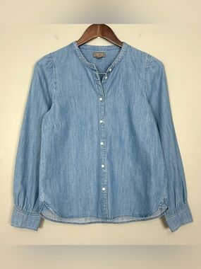 J. Crew Point Sur Chambray Shirt Women’s Size XS Button Up Cotton Denim Western